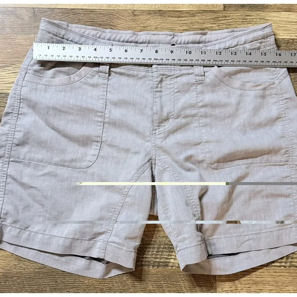 KUHL Cabo Linen Blend Shorts Womens Size 8 Outdoor Beach Boat UPF 50+ EUC
